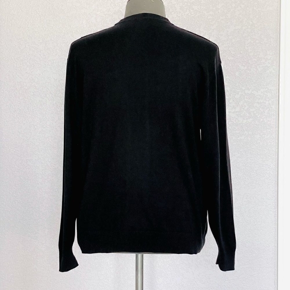 TAGIO Men’s Sweater Cotton Textured Pattern Sweater Black White Grey Pullover - Picture 5 of 6